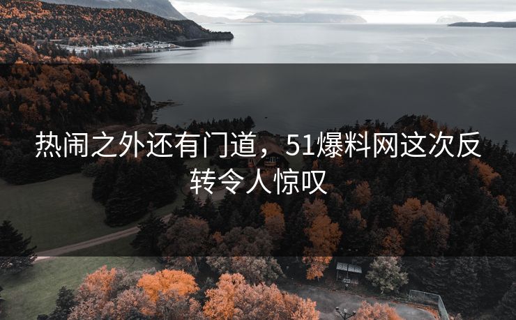 热闹之外还有门道，51爆料网这次反转令人惊叹