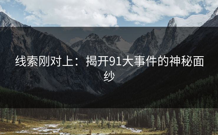 线索刚对上：揭开91大事件的神秘面纱