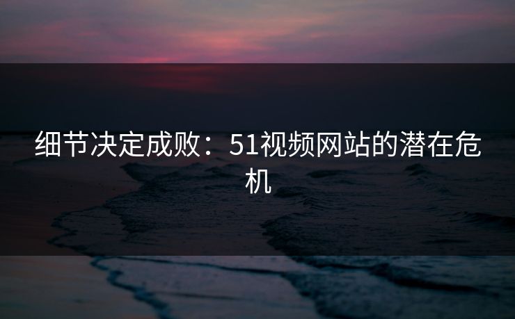 细节决定成败：51视频网站的潜在危机